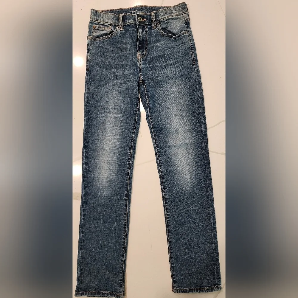 Old Navy Kids Karate Mid Rise Stretch Denim Blue Jeans Regular Unisex Size 14
